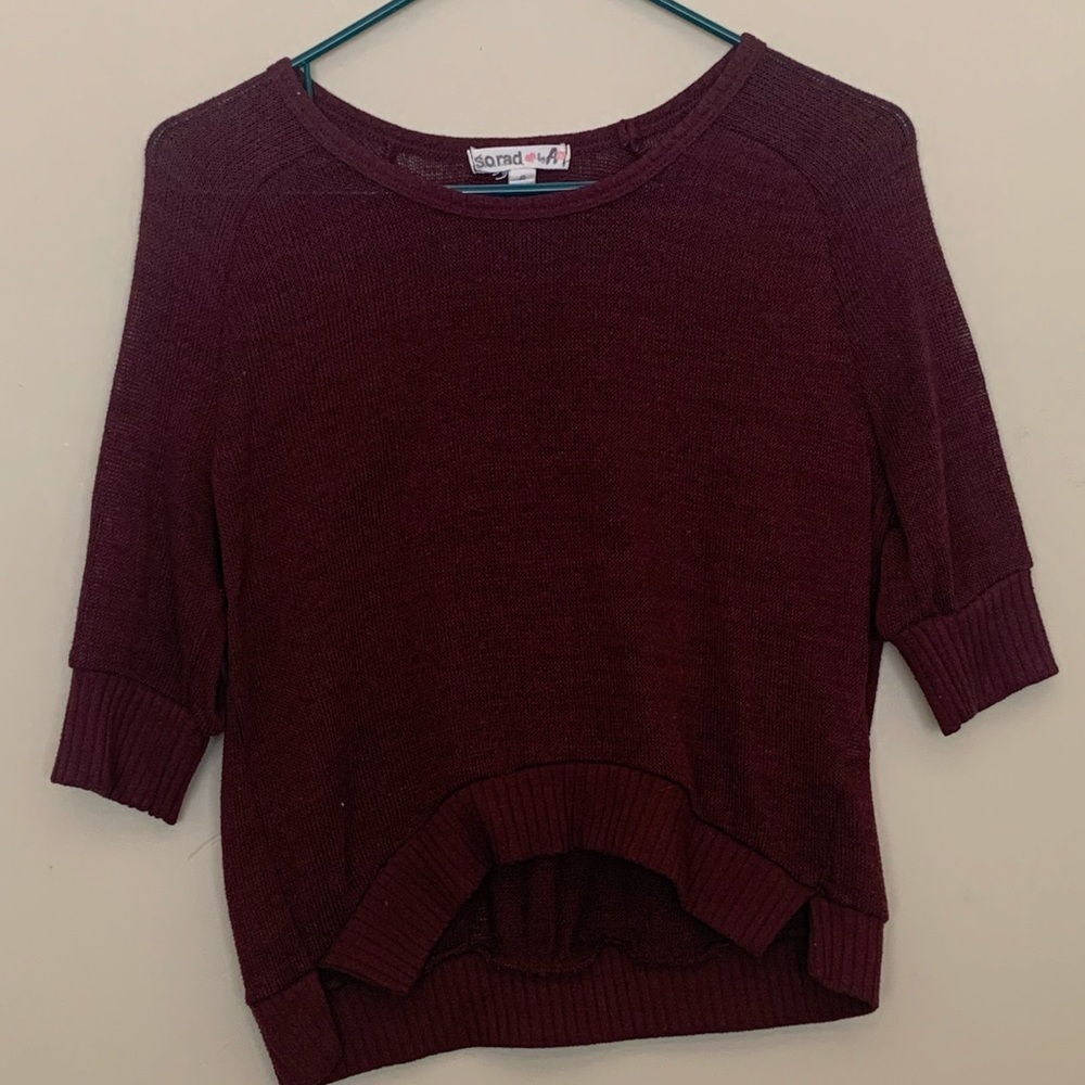 Maroon light 3/4 sleeve sweater